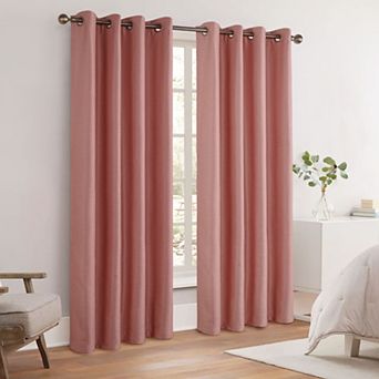 Awesome Home Woven Texture Set of 2 Room Darkening Curtain Panels