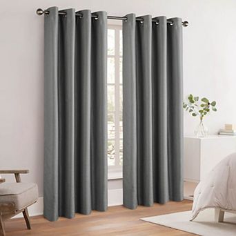 Awesome Home Woven Texture Set of 2 Room Darkening Curtain Panels