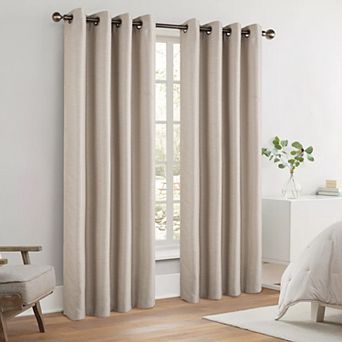 Awesome Home Woven Texture Set of 2 Room Darkening Curtain Panels