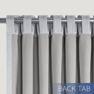 Awesome Home Chenille Blackout Set of 2 Back Tab Curtain Panels