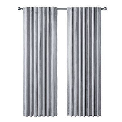 Awesome Home Chenille Blackout Set of 2 Back Tab Curtain Panels