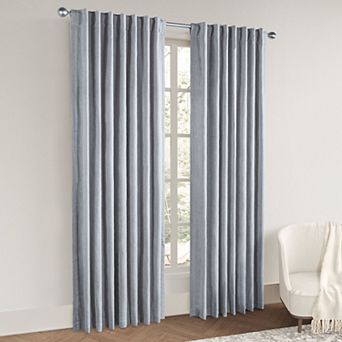 Awesome Home Chenille Blackout Set of 2 Back Tab Curtain Panels