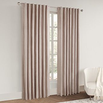 Awesome Home Chenille Blackout Set of 2 Back Tab Curtain Panels