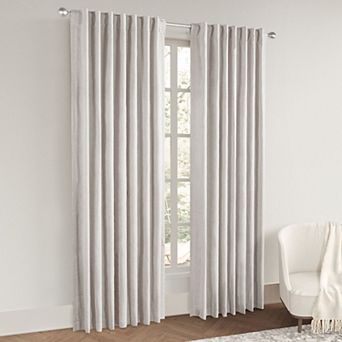 Awesome Home Chenille Blackout Set of 2 Back Tab Curtain Panels