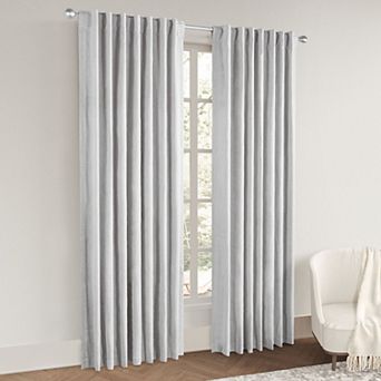 Awesome Home Chenille Blackout Set of 2 Back Tab Curtain Panels