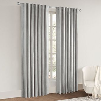 Awesome Home Chenille Blackout Set of 2 Back Tab Curtain Panels