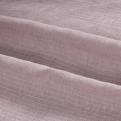 Awesome Home Stripe Sheer Set of 2 Tie Top Window Curtain Panels