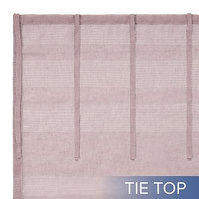 Awesome Home Stripe Sheer Set of 2 Tie Top Window Curtain Panels