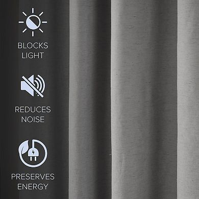 Awesome Home Kohl's 100% Blackout Linen Blend Set of 2 Curtain Panels