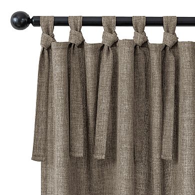 Awesome Home Linen Texture Knot Tie Light Filtering Curtain Pair 2-pc.