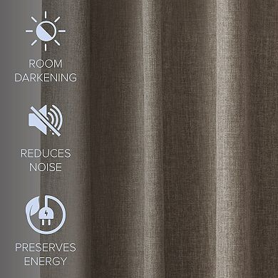 Awesome Home Linen Texture Knot Tie Light Filtering Curtain Pair 2-pc.