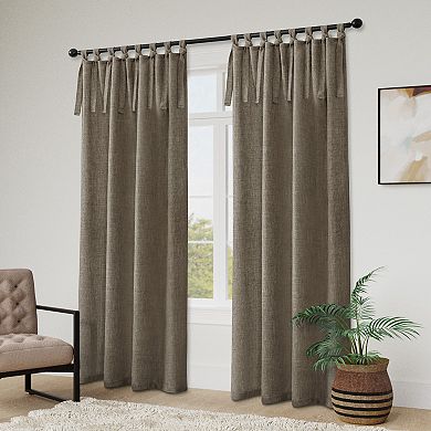 Awesome Home Linen Texture Knot Tie Light Filtering Curtain Pair 2-pc.