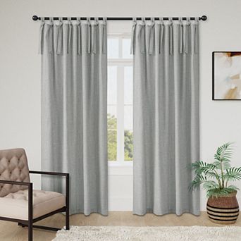 Awesome Home Linen Texture Knot Tie Light Filtering Curtain Pair 2 pc