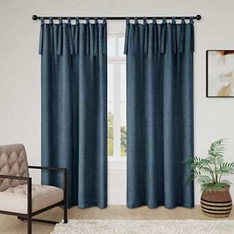 Awesome Home Linen Texture Knot Tie Light Filtering Curtain Pair 2 pc