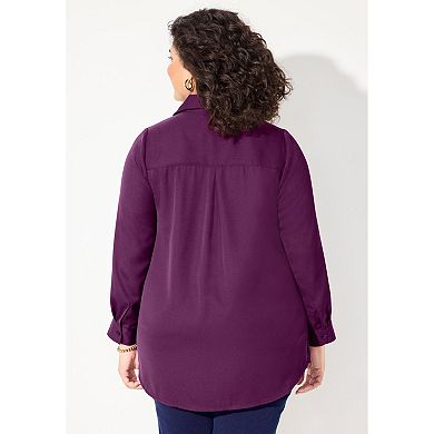 Catherines Women's Plus Size Modern Camp Shirt