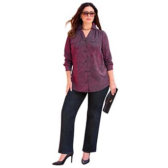 Catherines Women's Plus Size Modern Camp Shirt