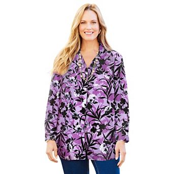 Catherines Women's Plus Size Modern Camp Shirt