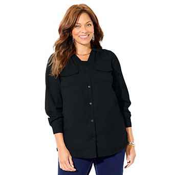 Catherines Women's Plus Size Modern Camp Shirt