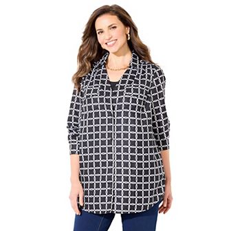 Catherines Women's Plus Size Modern Camp Shirt