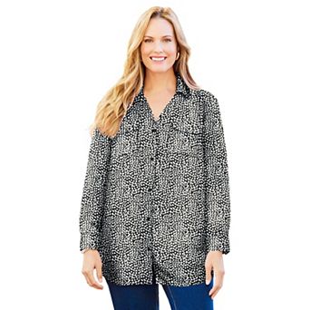 Catherines Women's Plus Size Modern Camp Shirt