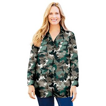Catherines Women's Plus Size Modern Camp Shirt