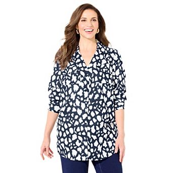 Catherines Women's Plus Size Modern Camp Shirt