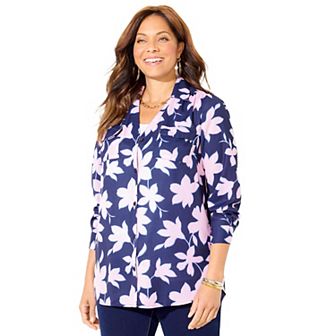 Catherines Women's Plus Size Modern Camp Shirt