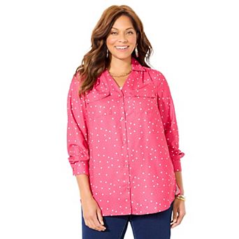 Catherines Women's Plus Size Modern Camp Shirt