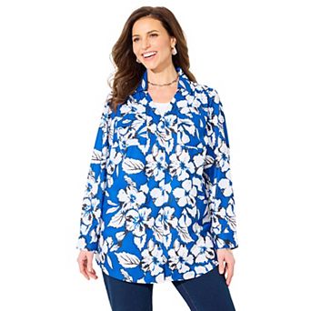 Catherines Women's Plus Size Modern Camp Shirt