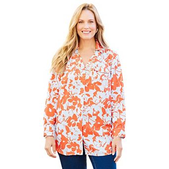 Catherines Women's Plus Size Modern Camp Shirt