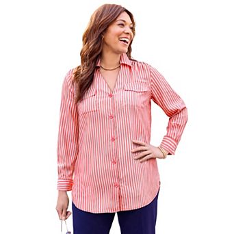 Catherines Women's Plus Size Modern Camp Shirt