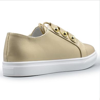 Henry Ferrera Charming Lady Women's Comfort Sneaker Unique Button
