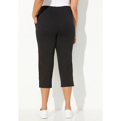 Catherines Women's Plus Size Suprema Crochet Trim Capri