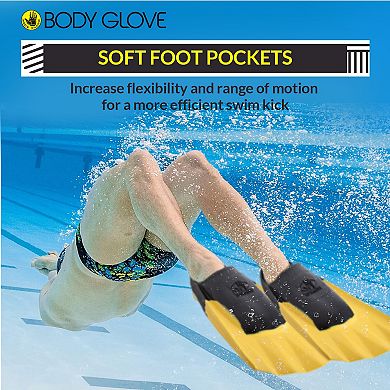 Body Glove Swim Fins - Natural Rubber Bodyboard Fins For Men And Women