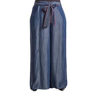 Women's Plus Size Curvy-Fit Tencel Denim Palazzo Pant