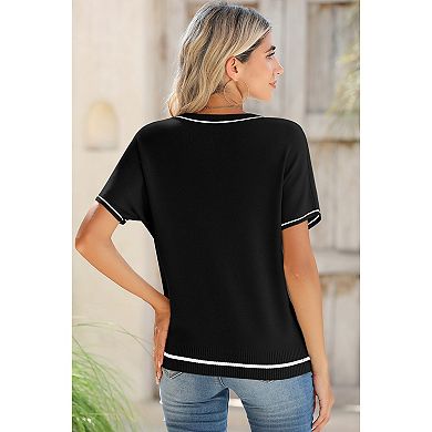 Women's Soft Knit Summer Tops - Crewneck Lightweight Short Sleeve Shirts