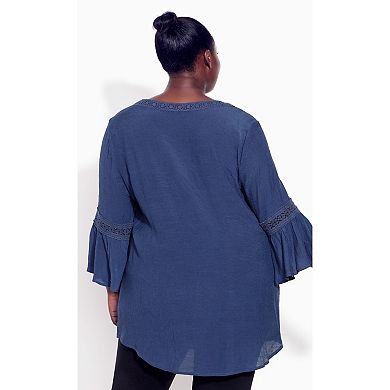Avenue Women's Plus Size Pleat Lace Tunic
