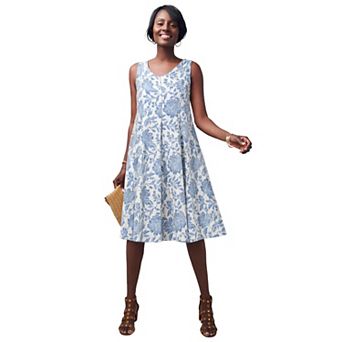 Jessica London Women's Plus Size Cotton Denim Dress