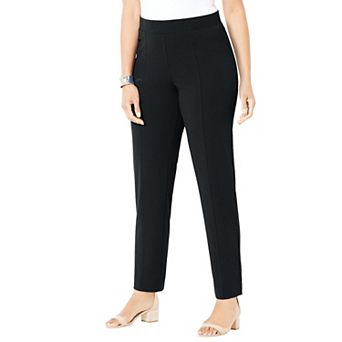Catherines Women's Plus Size Petite Crepe Knit Pull-On Pant