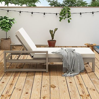 Merax Outdoor Lounge Chairs, 5-Position Chaise Lounge Outdoor