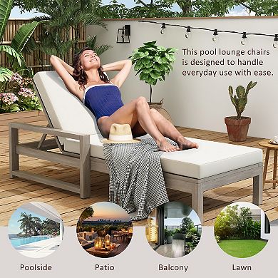 Merax Outdoor Lounge Chairs, 5-Position Chaise Lounge Outdoor