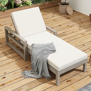 Merax Outdoor Lounge Chairs, 5-Position Chaise Lounge Outdoor