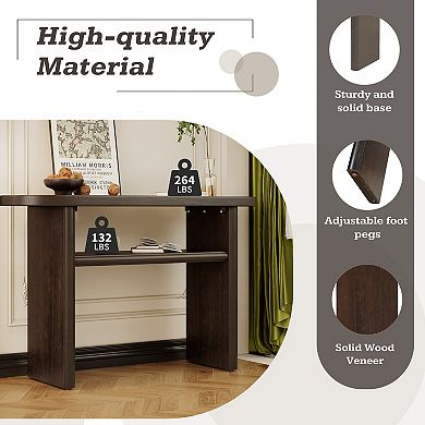 Merax Elegant Minimalist Console Table with Rounded Edges and Sturdy Shelf