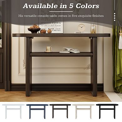 Merax Elegant Minimalist Console Table with Rounded Edges and Sturdy Shelf