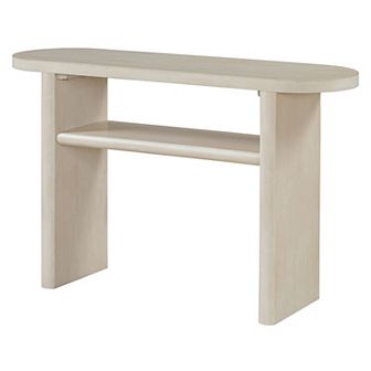 Merax Elegant Minimalist Console Table with Rounded Edges and Sturdy Shelf