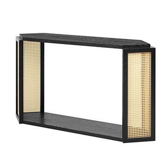 Merax Narrow Console Table with Unique Irregular Top Design