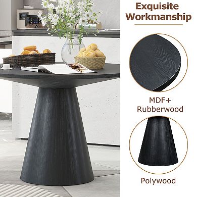 Merax Retro Round Dining Table Minimalist Elegant Table
