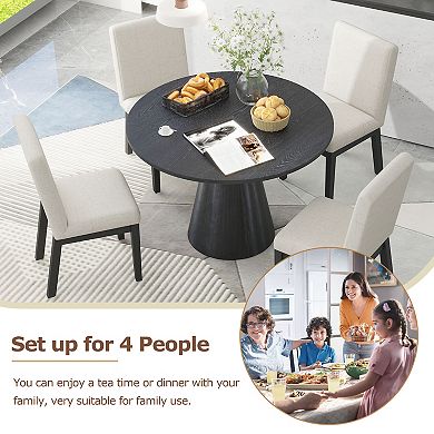 Merax Retro Round Dining Table Minimalist Elegant Table