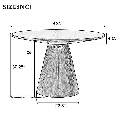 Merax Retro Round Dining Table Minimalist Elegant Table