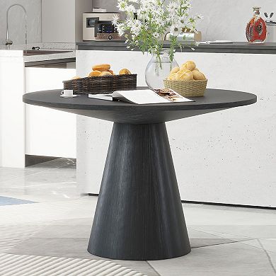 Merax Retro Round Dining Table Minimalist Elegant Table